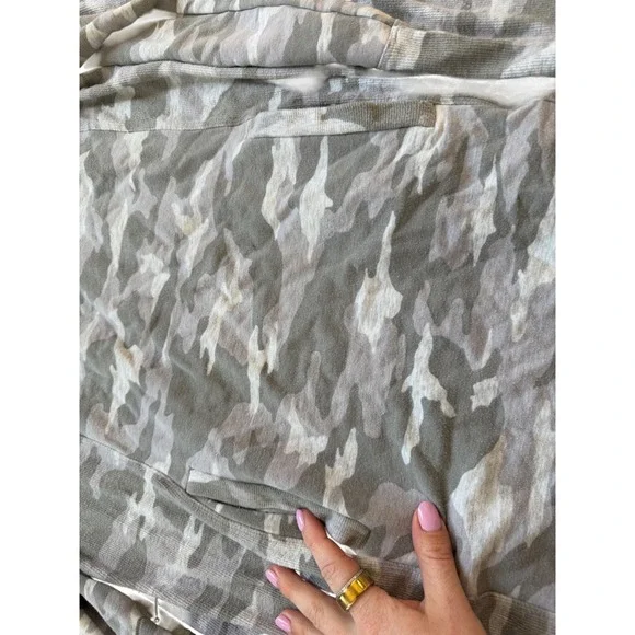 Athleta Women Gray Camo Coaster Luxe Sweatshirt Dress Small Long Sleeve Pockets - Picture 4 of 5